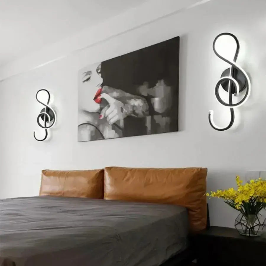LED Wall Lamp G Key 28W Cold/Warm/Neutral Light Black Metal