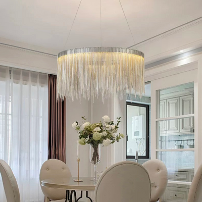 Suspended LED chandelier with remote control ILLUMINA MAGNUS, 32W, Cold/Warm/Neutral light, Dimmable, Shiny Chrome