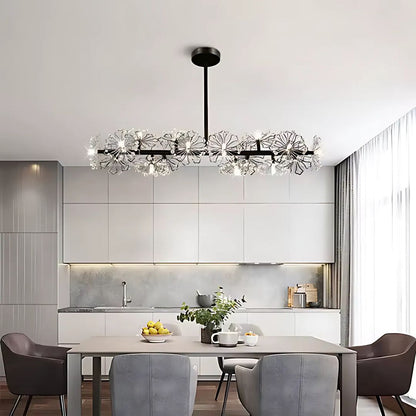 Cryordano crystal chandelier Giordano, 16x G4, 120cm length, black