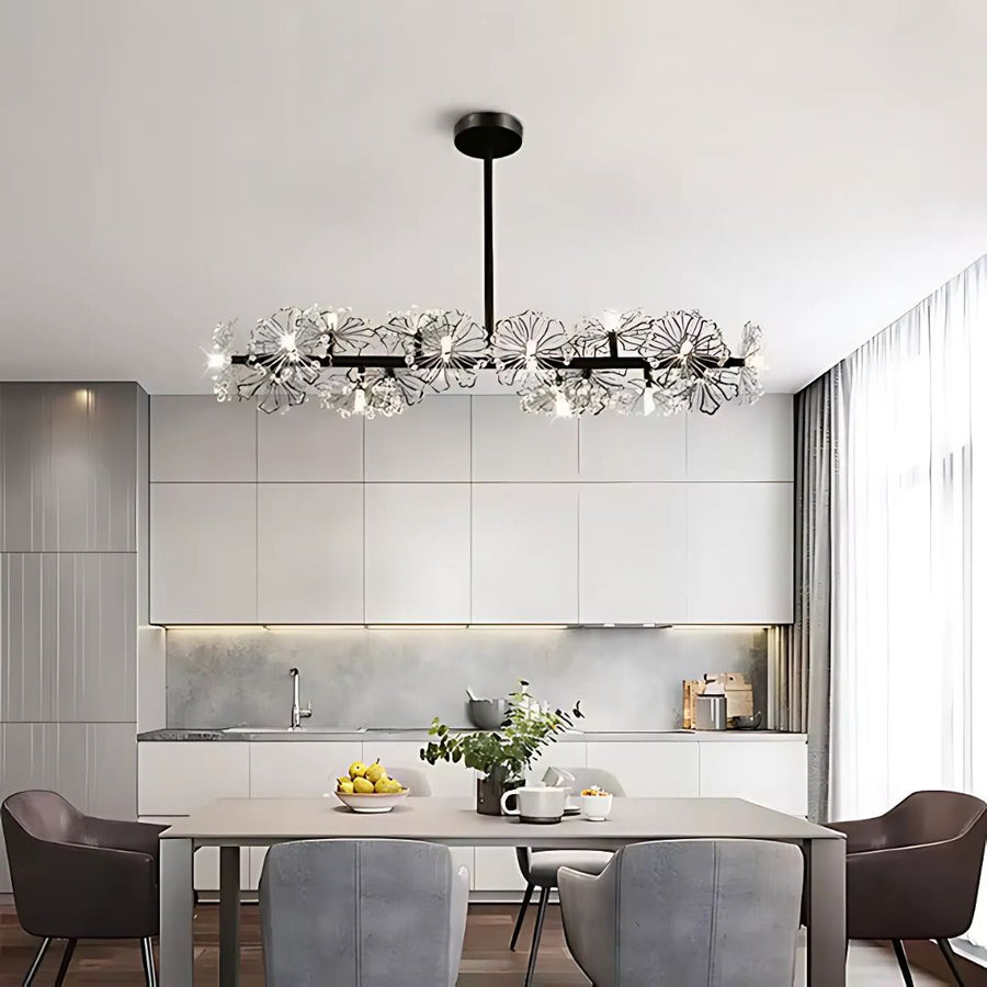 Cryordano crystal chandelier Giordano, 16x G4, 120cm length, black