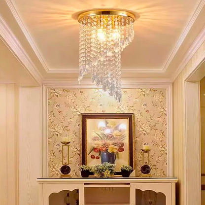 Crystal Ottavio chandelier, 25cm diameter, 2*E14, metal, gold