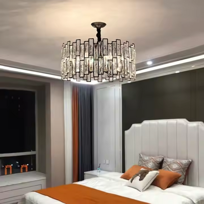 Crystal chandelier Melitina 6xe27, 49cm diameter, black, adjustable height