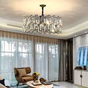 Crystal chandelier Melitina 6xe27, 49cm diameter, black, adjustable height