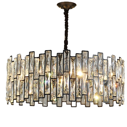 Crystal chandelier Melitina 6xe27, 49cm diameter, black, adjustable height