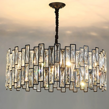Crystal chandelier Melitina 6xe27, 49cm diameter, black, adjustable height
