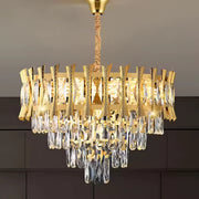 BUCKINGHAM Nobile Crystal Chandelier 5xE14, Diameter 40cm, Gold, Adjustable Height