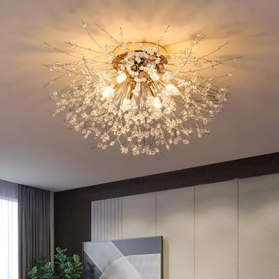 RONDO Vivace Crystal Chandelier, 6x G9, 49cm, Gold