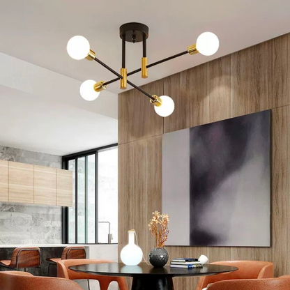 Modernist Lusts Gentile, 4x E27, Black and Gold, Modern Design