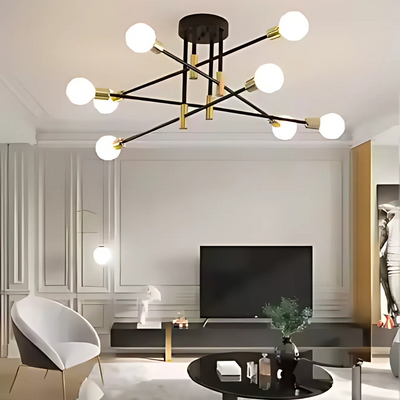 Modernist Jita 8x E27, black and golden, modern design