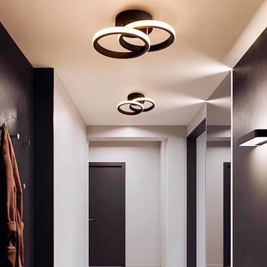 LED LED ELIO CELIO, 16W, 2 circles, cold/hot/neutral light, black