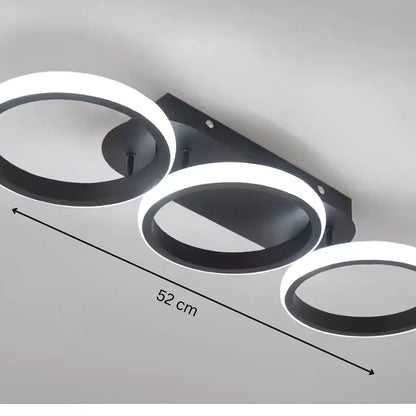 LED LED LED ELIO TSCANO, 24W, 3 circles, cold/hot/neutral light, black black