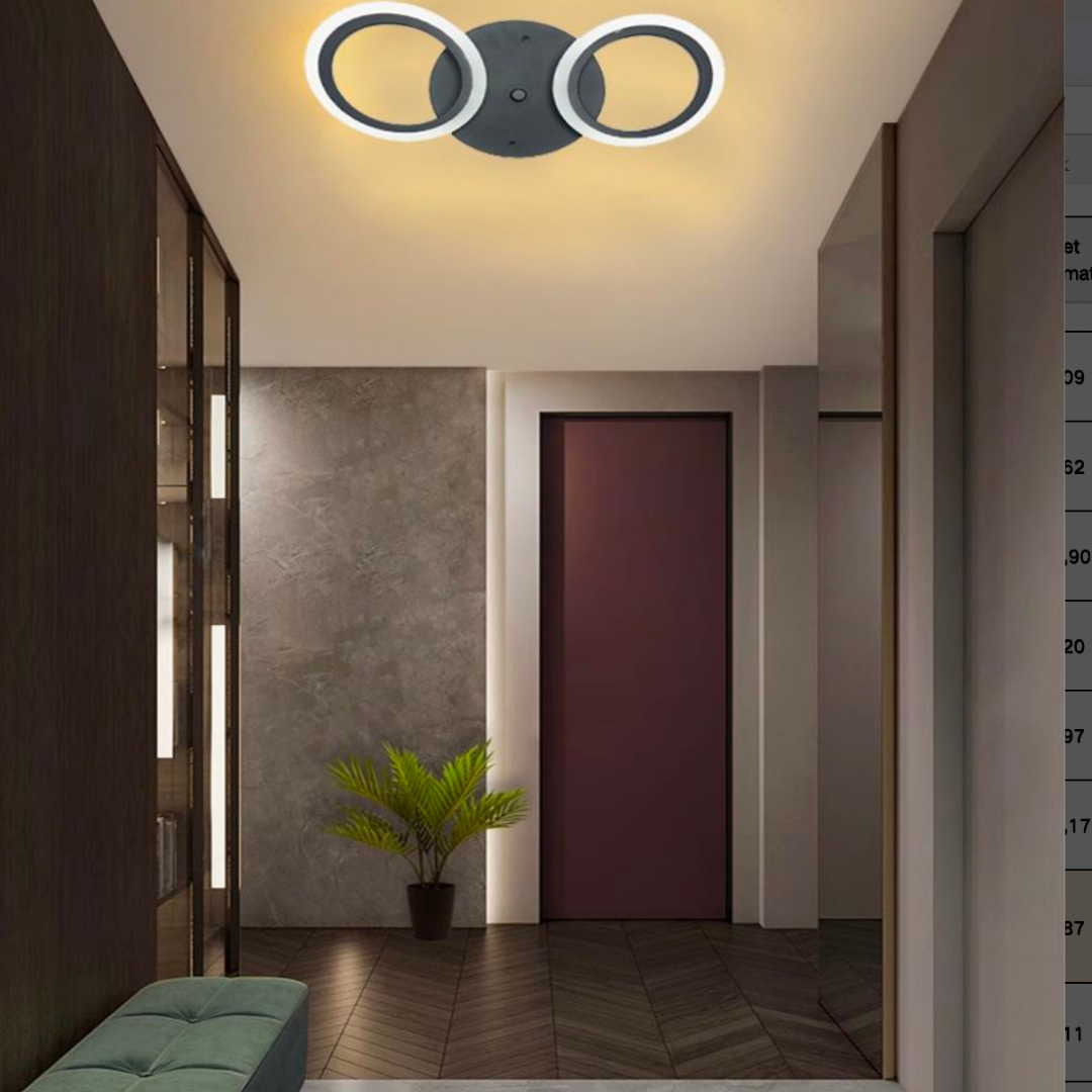 LED LED MARA, 19W, 2 circles, neutral light, black
