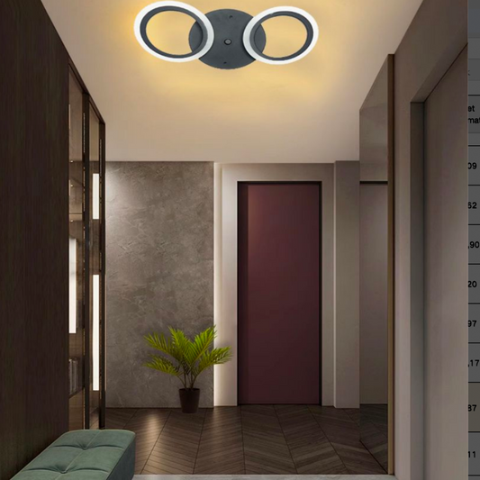LED LED MARA, 19W, 2 circles, neutral light, black