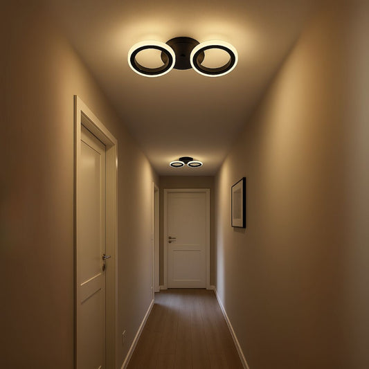 LED LED MARA, 19W, 2 circles, neutral light, black