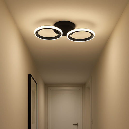LED LED MARA, 19W, 2 circles, neutral light, black