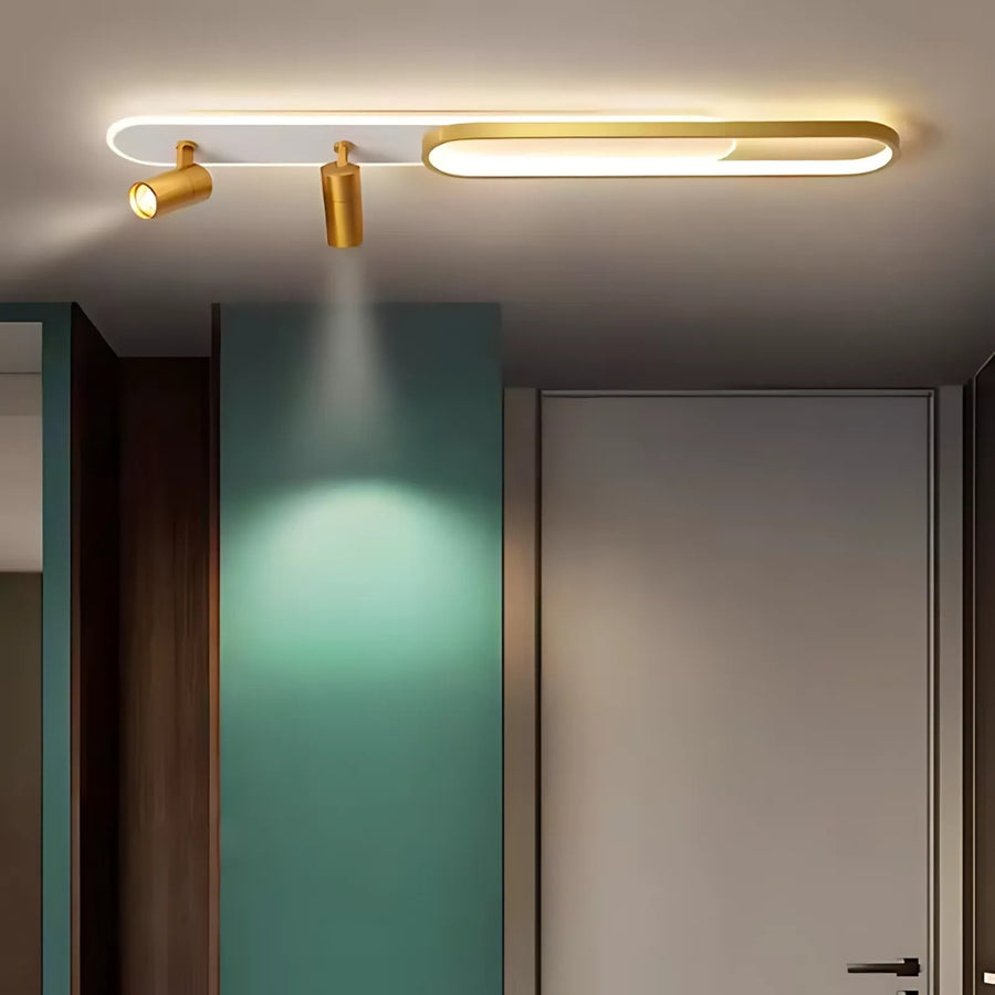 LED LED FILBERTO, 69W, cold/warm light/neutral adjustable acrylic projector and white and gold metal