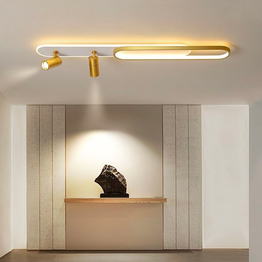 LED LED FILBERTO, 69W, cold/warm light/neutral adjustable acrylic projector and white and gold metal