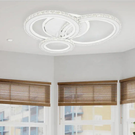 LULUS LED NOVA RONDODA WITH Crystals, 3 light sources, RGB, with remote control, 154W, white & stainless