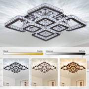 Quadria Supremo LED Chandelier, 5X Elements, RGB 198W, Premium Chrome &amp; Stainless Steel, Warm/Cold/Neutral light