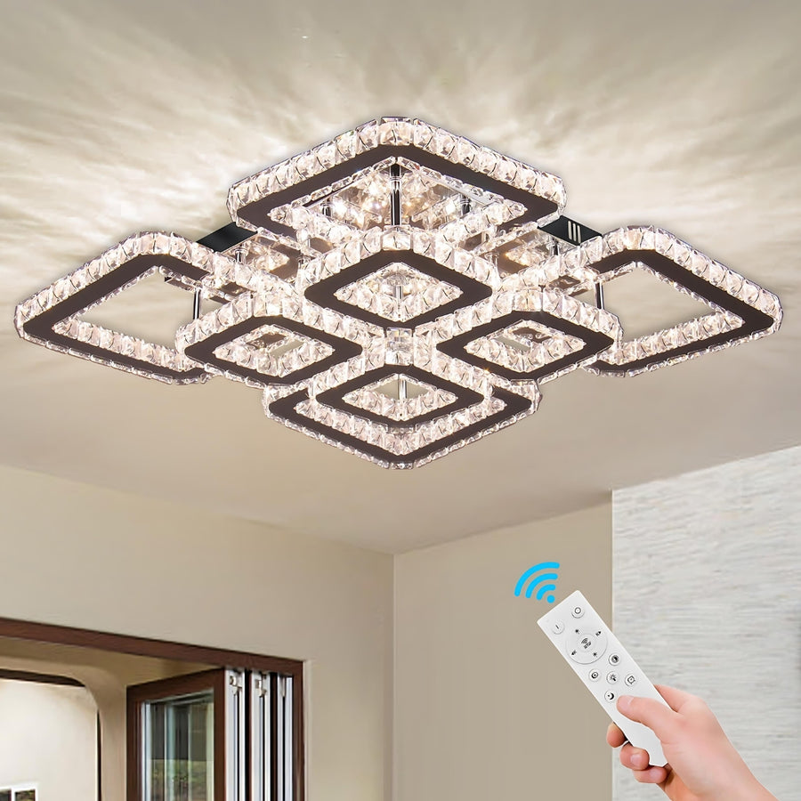 Quadria Supremo LED Chandelier, 5X Elements, RGB 198W, Premium Chrome &amp; Stainless Steel, Warm/Cold/Neutral light
