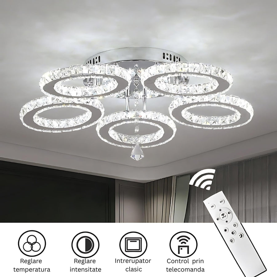 LED Chandelier with Remote Control and Anubis Crystal 61W