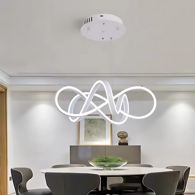INFINITY Halo LED Pendant Chandelier with Remote Control, 138W, Adjustable Height, Cold/Warm/Neutral Light, Dimmable, White