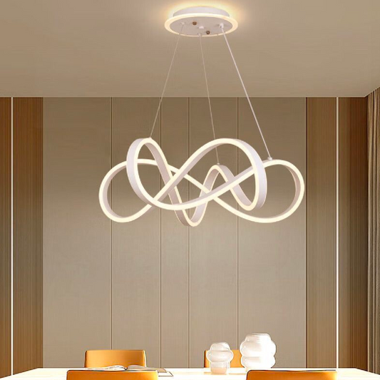 INFINITY Halo LED Pendant Chandelier with Remote Control, 138W, Adjustable Height, Cold/Warm/Neutral Light, Dimmable, White