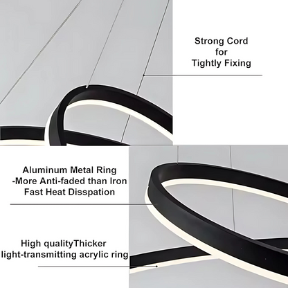 LED chandelier Amelia 4000K 31W 49.9cm Black