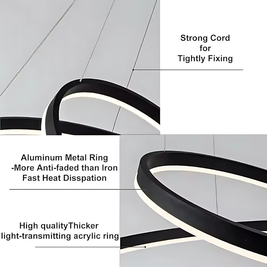 LED chandelier Amelia 4000K 31W 49.9cm Black