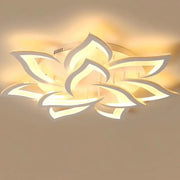LED chandelier with Lotus remote control, 110W, 9 petals, cold/hot/neutral light, unstable, white