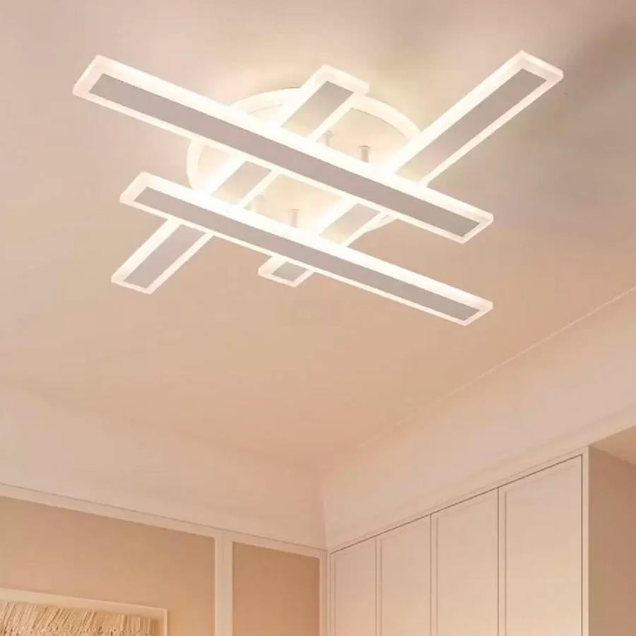 LED chandelier with shawn remote control, linear, 85W, cold/hot/neutral light, unstable, white
