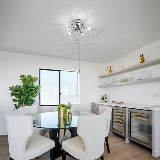 Crystal chandelier RONDO Vivace, 6x G9, Chrome, 49cm