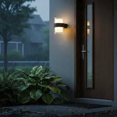 Outdoor MIRA LED wall lamp, 2 light sources, Warm light, Black