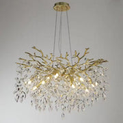 WALTZ Rhapsody Crystal Chandelier, 5x G9, Gold, 45cm, Adjustable Height