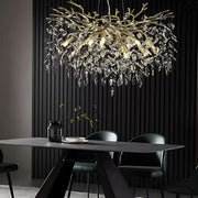 WALTZ Rhapsody Crystal Chandelier, 5x G9, Gold, 45cm, Adjustable Height