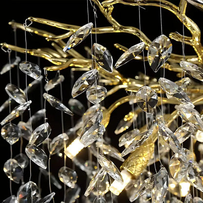 WALTZ Rhapsody Crystal Chandelier, 5x G9, Gold, 45cm, Adjustable Height