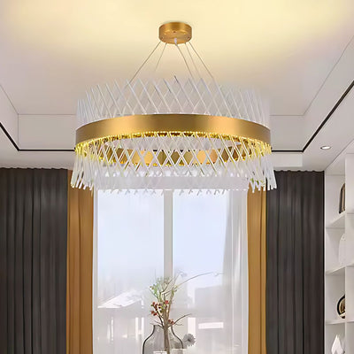 Crystal Chandelier ALHAMBRA Nobile, LED, 53W, Diameter 40cm, Warm/Cold/Neutral Light, Dimmable, Adjustable Height, Gold