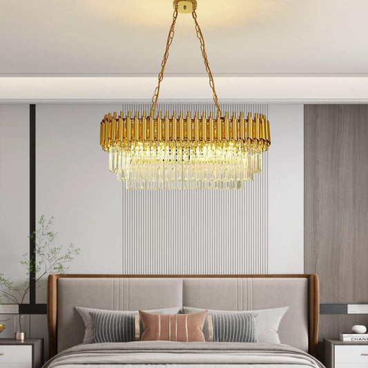 Candelabru Cristal VERSAILLES Regalis 10xE14, Diametru 80cm, Auriu, Inaltime Reglabila