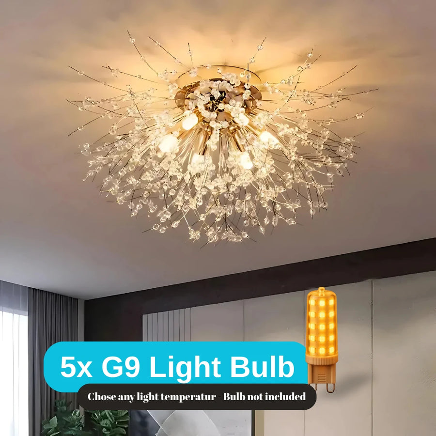 RONDO Vivace Crystal Chandelier, 5x G9, 38cm, Gold