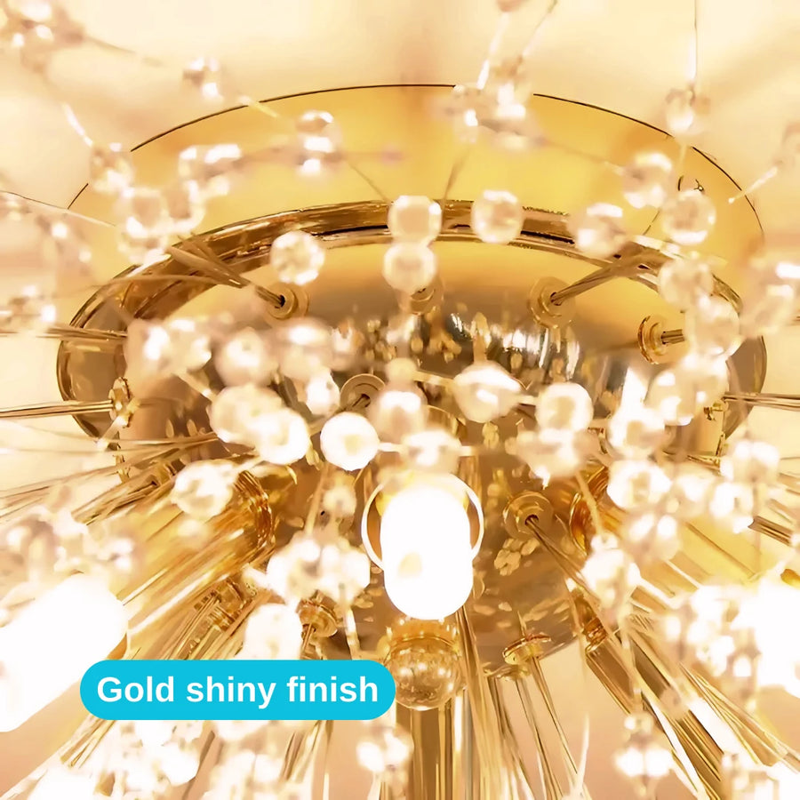 RONDO Vivace Crystal Chandelier, 5x G9, 38cm, Gold