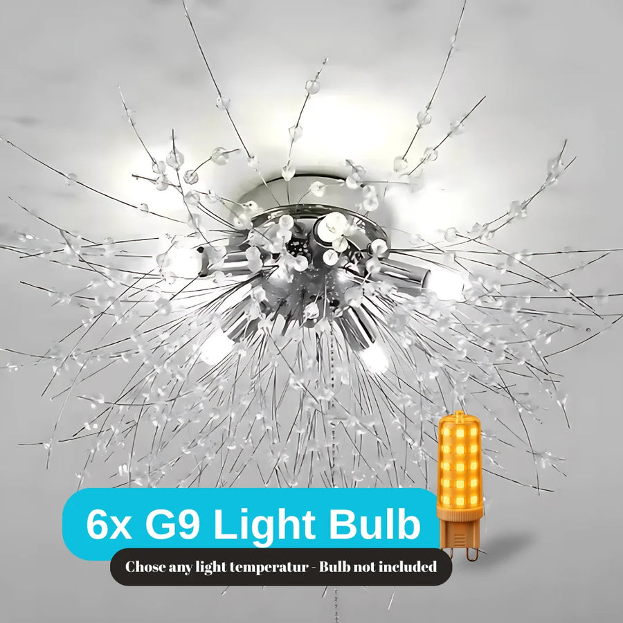Crystal chandelier RONDO Vivace, 6x G9, Chrome, 49cm