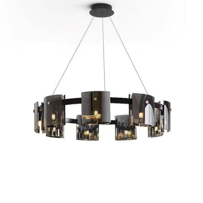 Mathew Crystal Chandelier 9x E14 Black