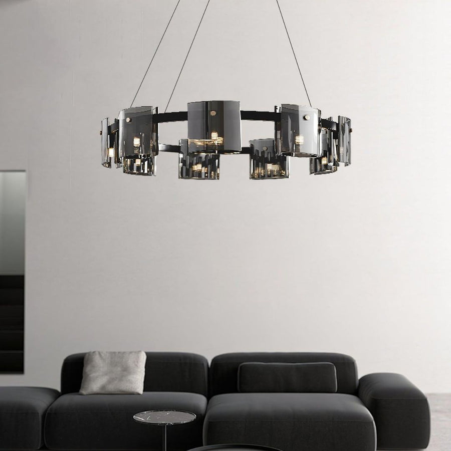 Mathew Crystal Chandelier 9x E14 Black