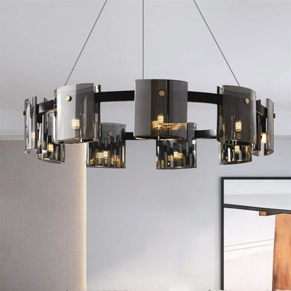 Mathew Crystal Chandelier 9x E14 Black