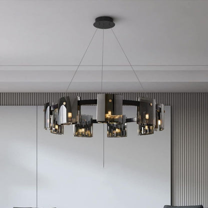 Mathew Crystal Chandelier 9x E14 Black