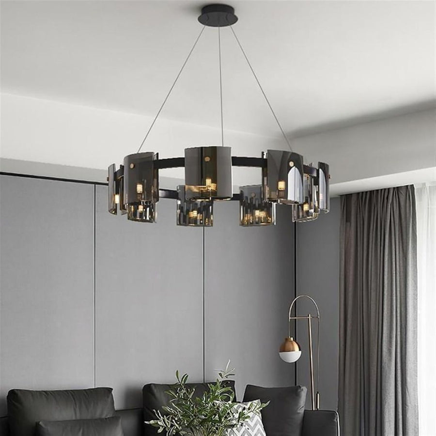 Mathew Crystal Chandelier 9x E14 Black