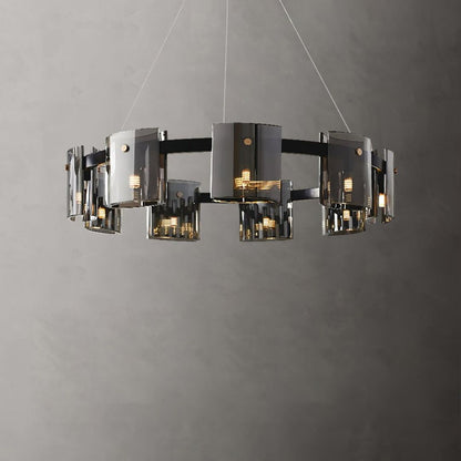 Mathew Crystal Chandelier 9x E14 Black