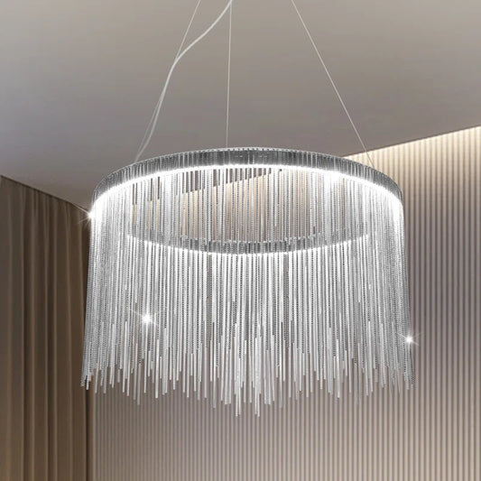 Suspended LED chandelier with remote control ILLUMINA MAGNUS, 38W, Cold/Warm/Neutral light, Dimmable, Shiny Chrome