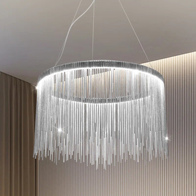 Suspended LED chandelier with remote control ILLUMINA MAGNUS, 38W, Cold/Warm/Neutral light, Dimmable, Shiny Chrome