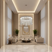 Suspended LED chandelier with remote control ILLUMINA MAGNUS, 38W, Cold/Warm/Neutral light, Dimmable, Shiny Chrome